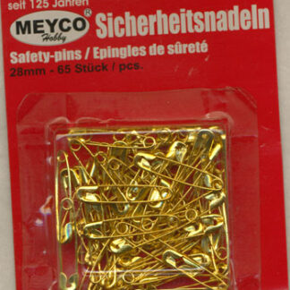 Guld sikkerhedsnål 28mm 65 stk