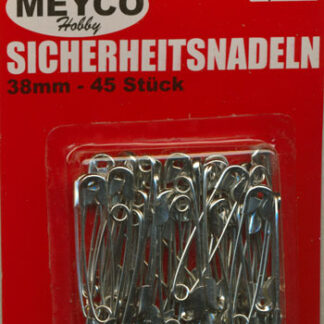 Sølv sikkerhedsnål 38mm 45 stk