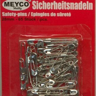 Sølv sikkerhedsnål 28mm 65 stk
