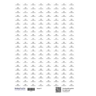 Fortløbende numre labels 176 stk. A4 hvidt papir 2 Cm. 0,23 kr. pr. label