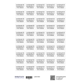 Afsender labels til breve 50 stk. A4 hvidt papir. 35 mm x 20 mm. 0,40 kr. pr. label
